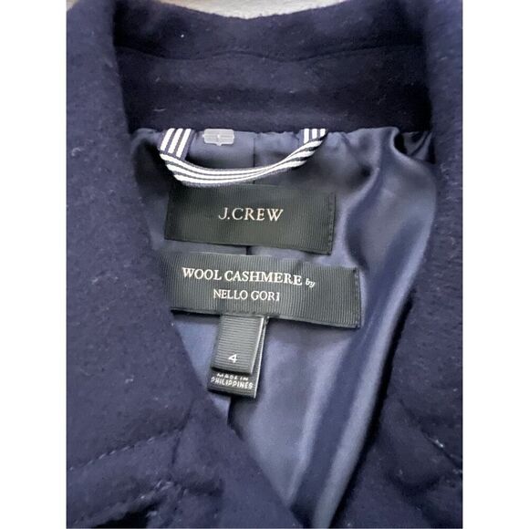 J.Crew navy coat cashmere by Nello Gori - Picture 2 of 13
